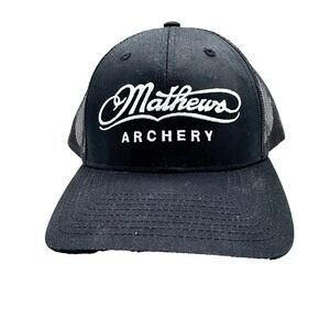 Mathews Archery Snapback Trucker Hat Cap Men's Black Cowboy Landman Western NEW
